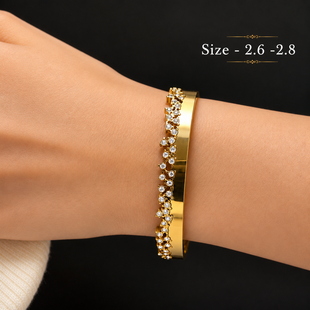 Golden Crystal Arc Bangle