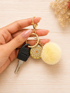 Mandala Pom-Pom Charm Keychain