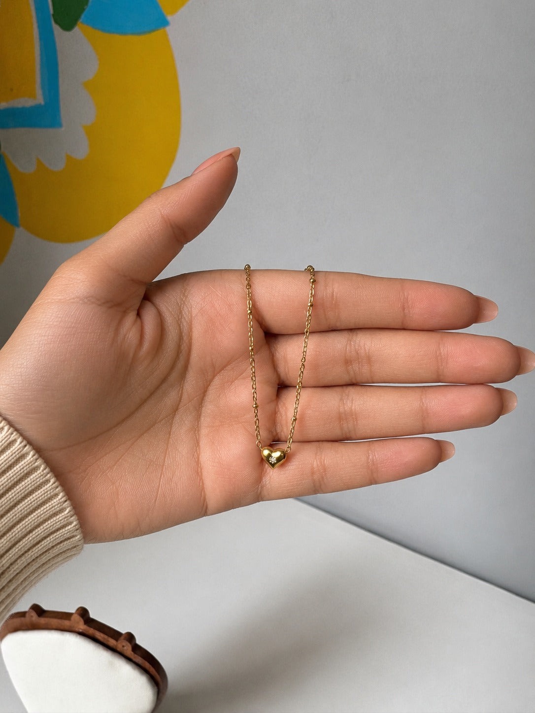 Mini Gold Heart Pendant Necklace