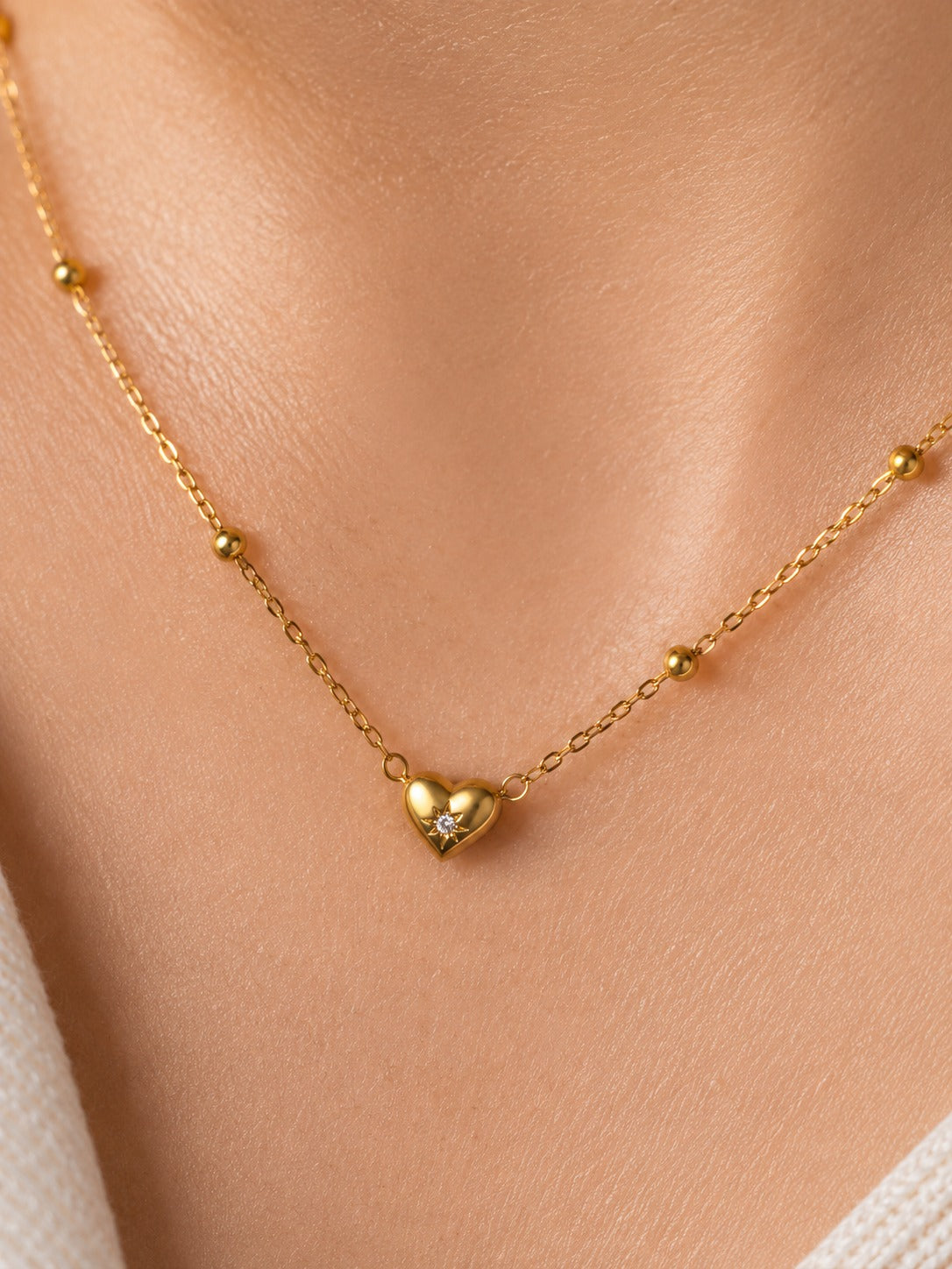 Mini Gold Heart Pendant Necklace