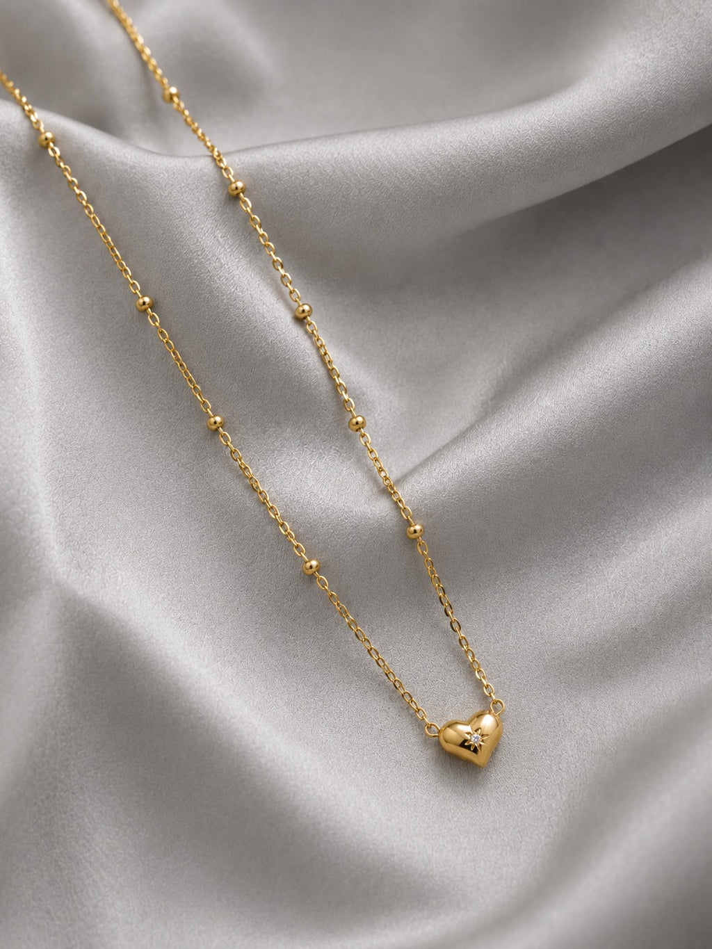 Mini Gold Heart Pendant Necklace