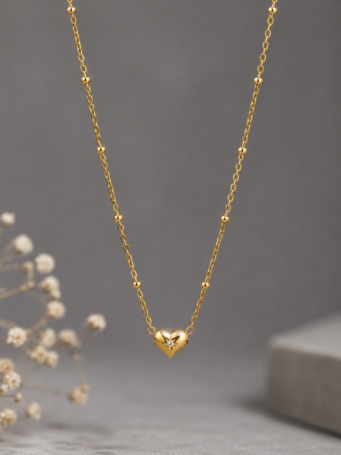 Mini Gold Heart Pendant Necklace