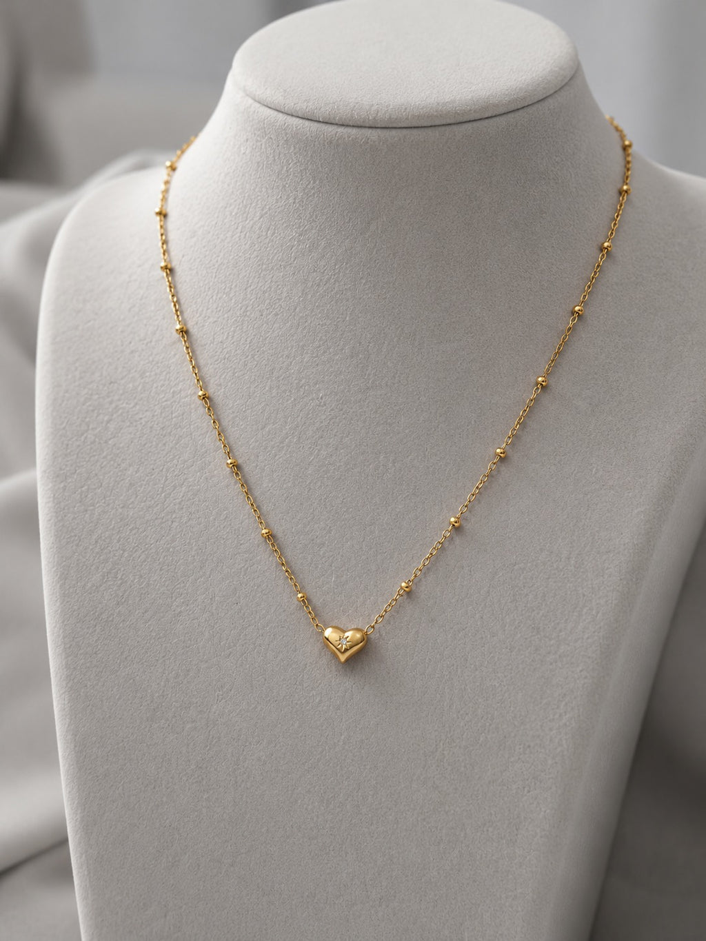 Mini Gold Heart Pendant Necklace