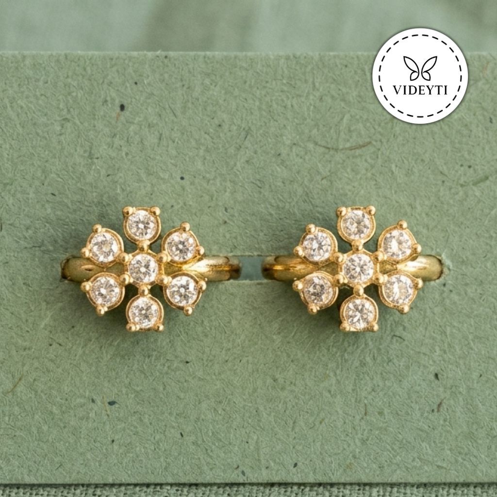 Clarisse Gold-Tone Crystal Cluster Stud Earrings