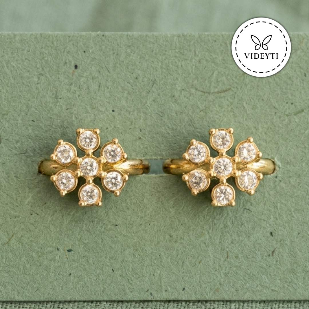 Clarisse Gold-Tone Crystal Cluster Stud Earrings