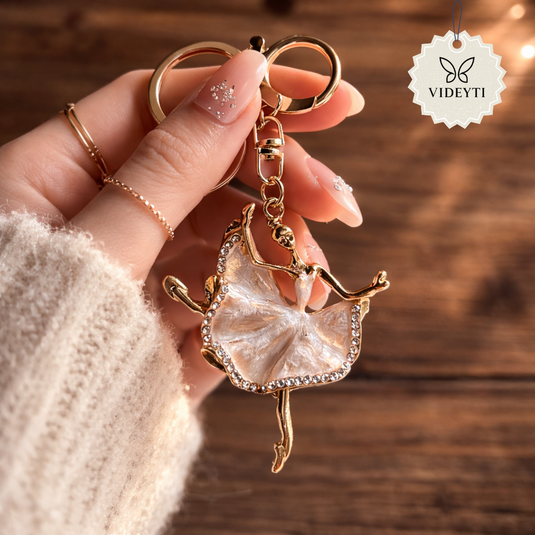 Gold Ballerina Keychain