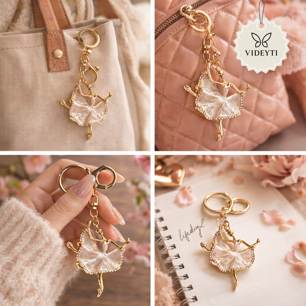 Gold Ballerina Keychain