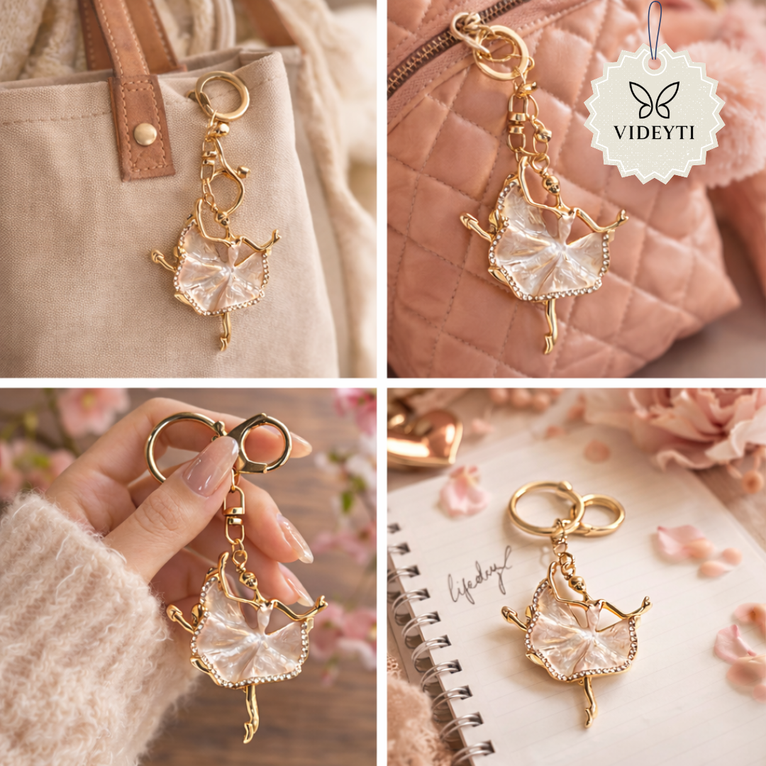 Gold Ballerina Keychain