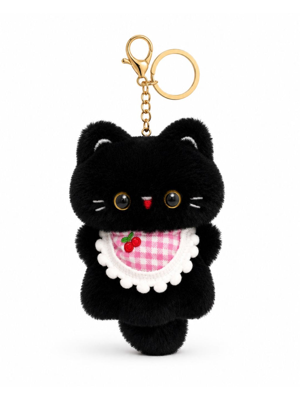 Cute Black Cat Plush Bag Charm Keychain