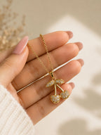 Sparkling Cherry Pendant Necklace