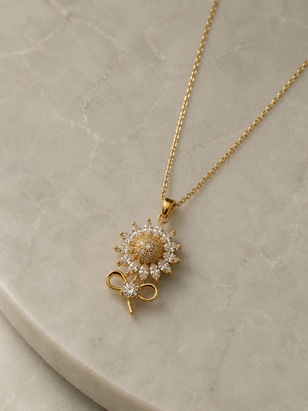 Bloom Crystal Flower Pendant Necklace
