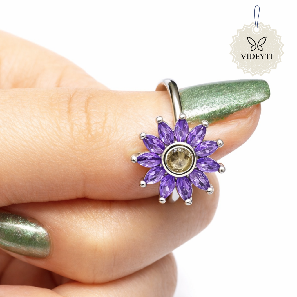 Sterling Silver Floral Statement Ring