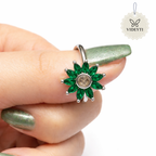 Sterling Silver Floral Statement Ring