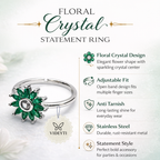Sterling Silver Floral Statement Ring
