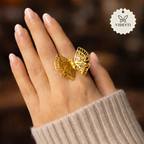 Golden Butterfly Statement Ring
